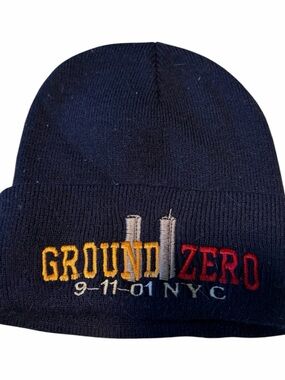 Vintage Ground Zero 911 Beanie Navy Blue